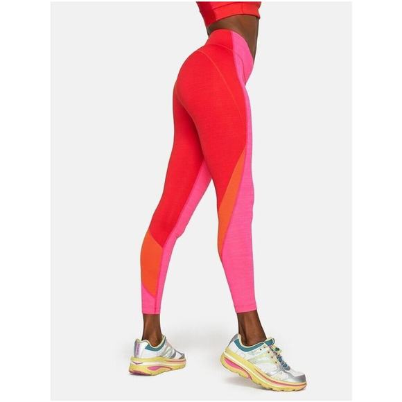 OUTDOOR VOICES Leggings Size Small Techsweat 7/8 Red Pink High Waist Rise Gym - Picture 1 of 13